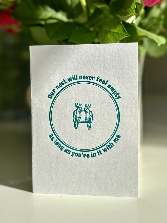 empty nest letterpress card
