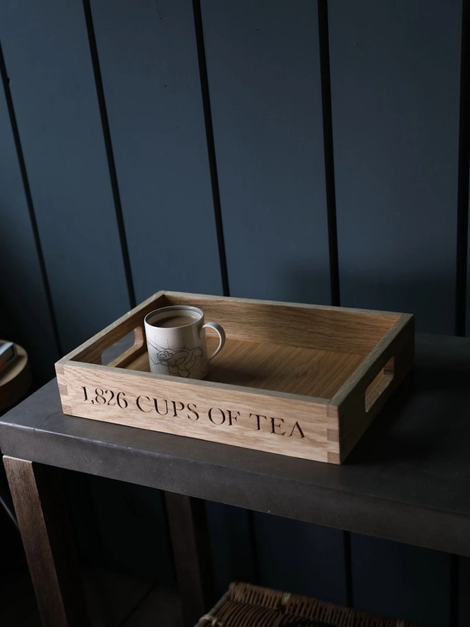 Personalised Oak Butler Tray - Small 