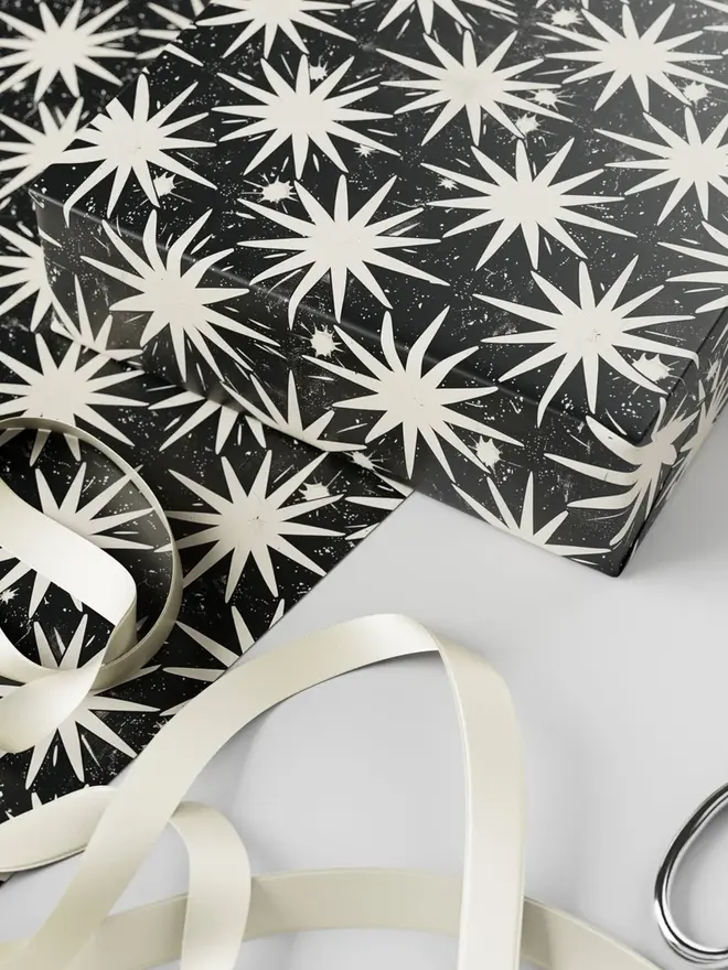 Starburst Block Print Wrapping Paper 