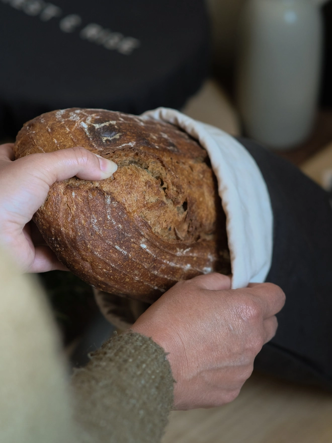 linen reusable bread storage bag