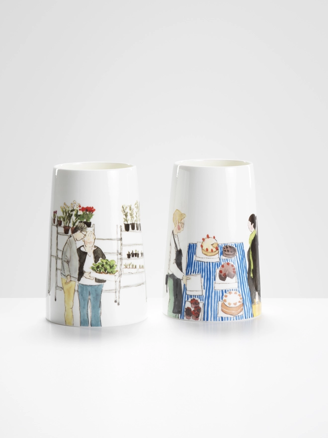 photo of pair of market vases