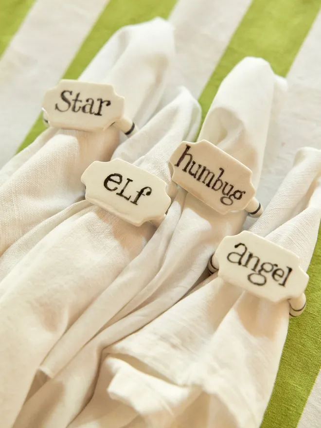 Ceramic Christmas Napkin Rings