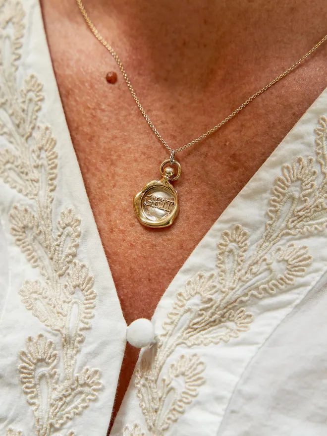 Gold Plate Grit Necklace