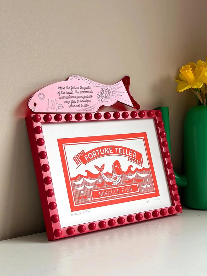 'Miracle Fish' Print And Acrylic Fortune Fish Set