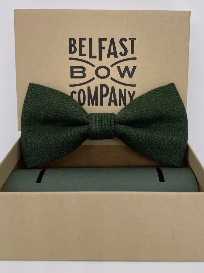 brunswick green irish linen bow tie