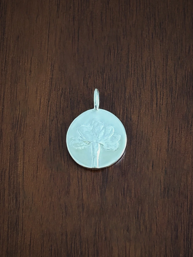 Sterling Silver Primrose Coin Charm