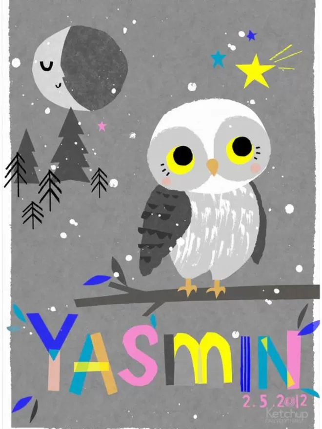 Personalised Owl Print