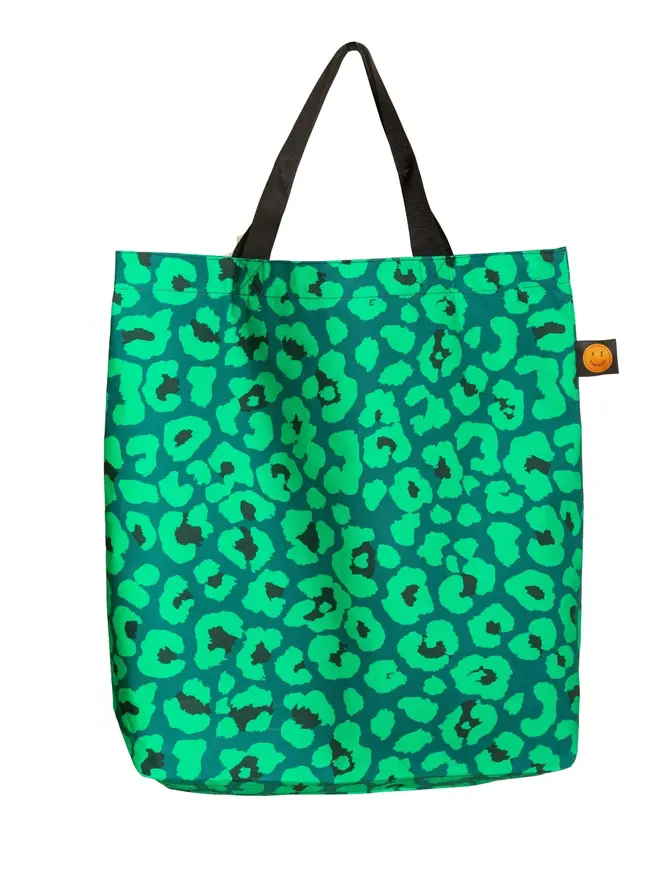 Green Leopard Oversized Tote Contents Bag