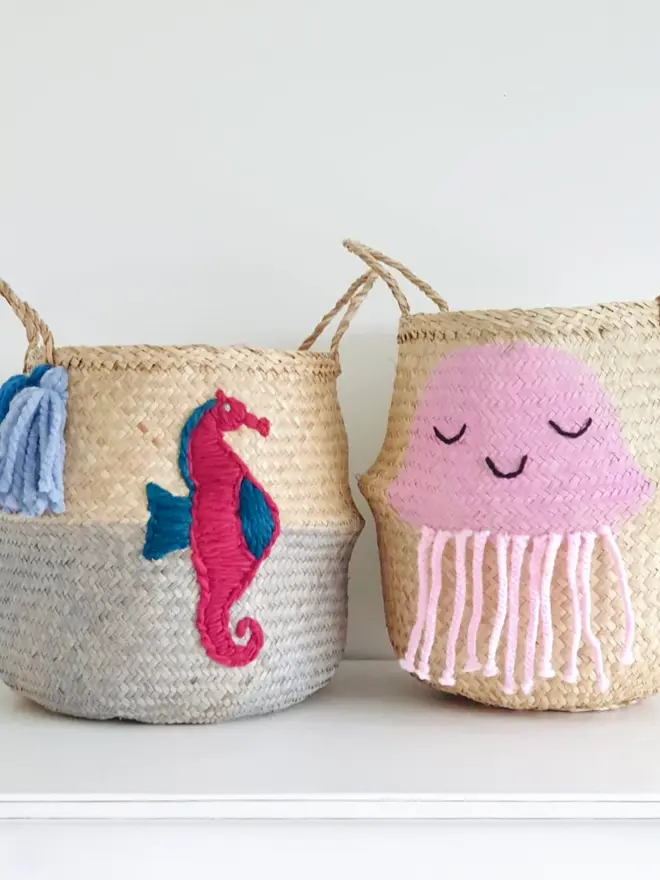Pink Jellyfish Belly Basket