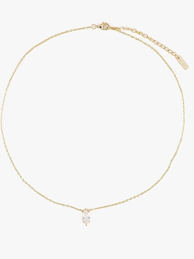 Shine Bright Solitaire Gold Necklace