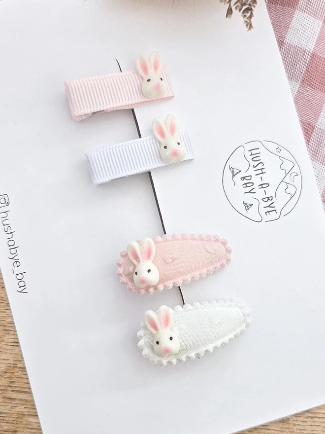 Easter bunny mini baby hair clips