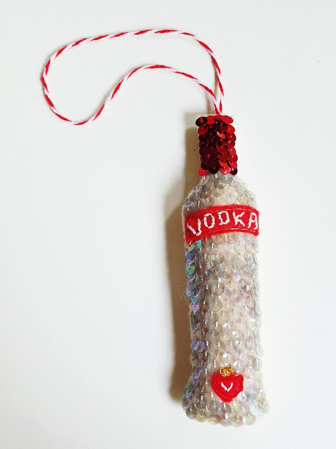 Vodka sequin ornament