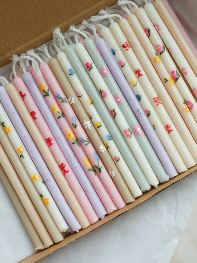 Hand Painted Birthday Candles (Set Of 25)
