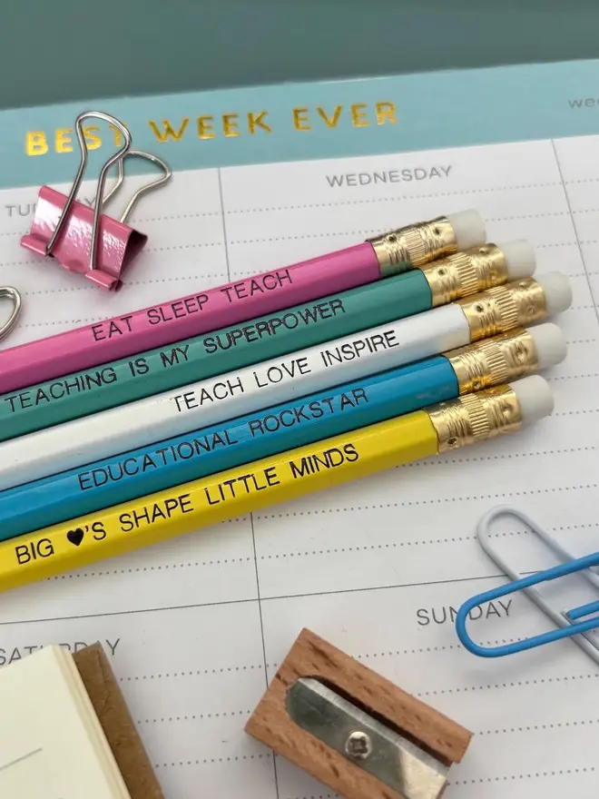 Motivational Teacher Pencil Gift (Set Of 5)