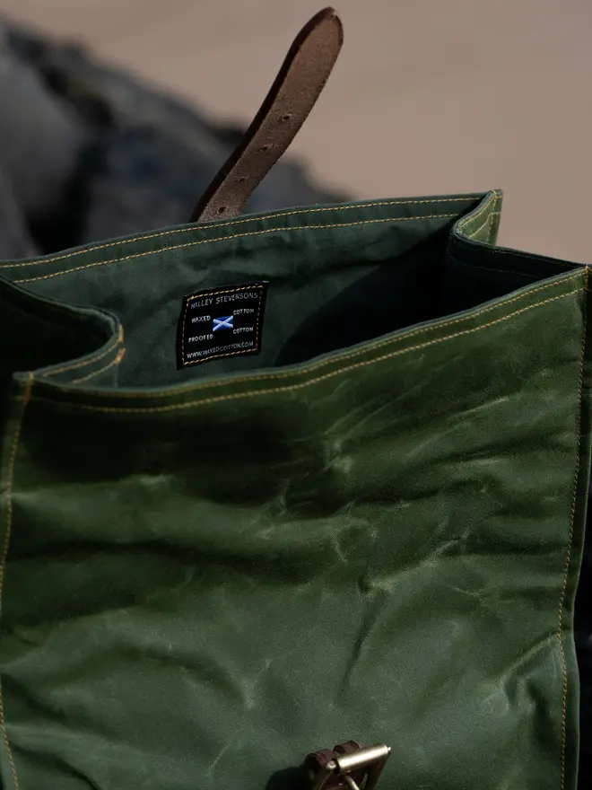 waxed cotton lunch bag