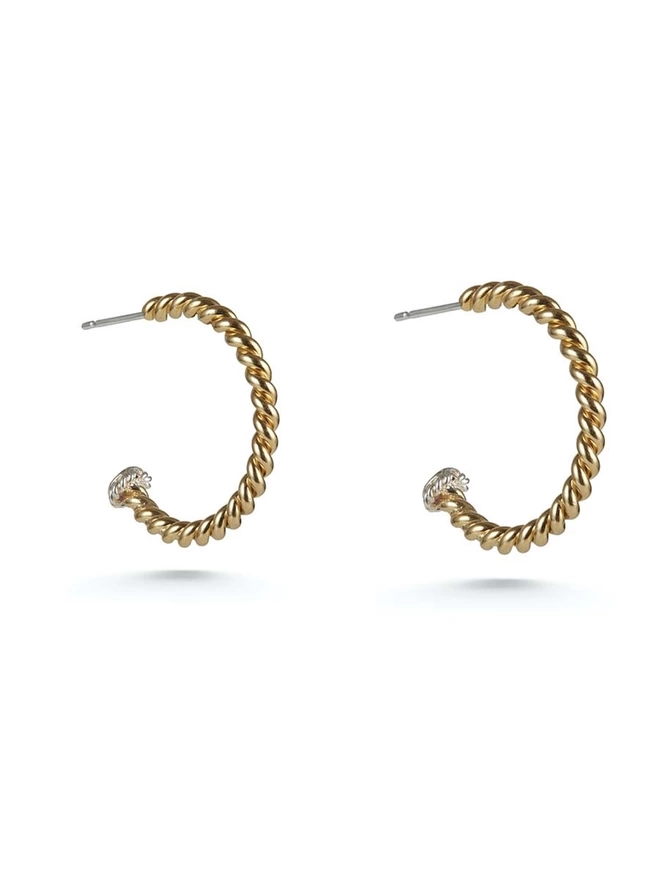 twisted hoops yellow gold