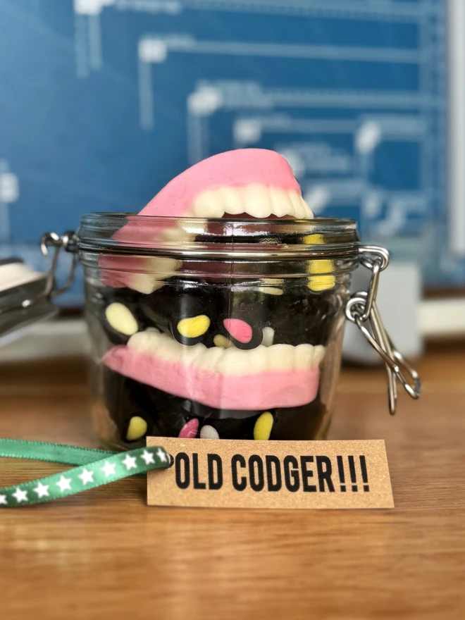 teeth, dentures, fathers day, grandad, grandfather, liquorice, candyhouse