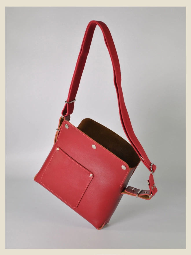 Small Red Leather Crossbody Bag 