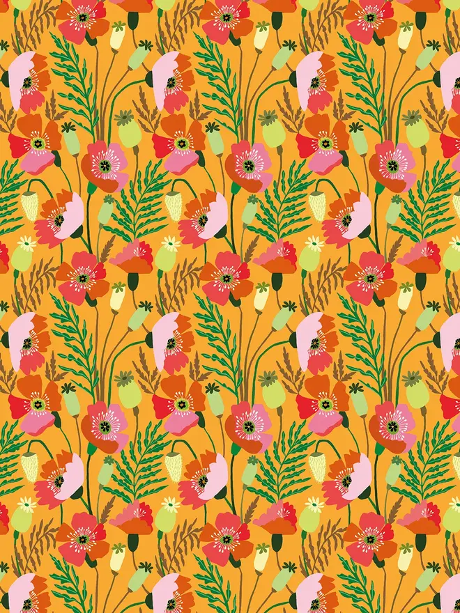 brie harrison poppies gift wrap