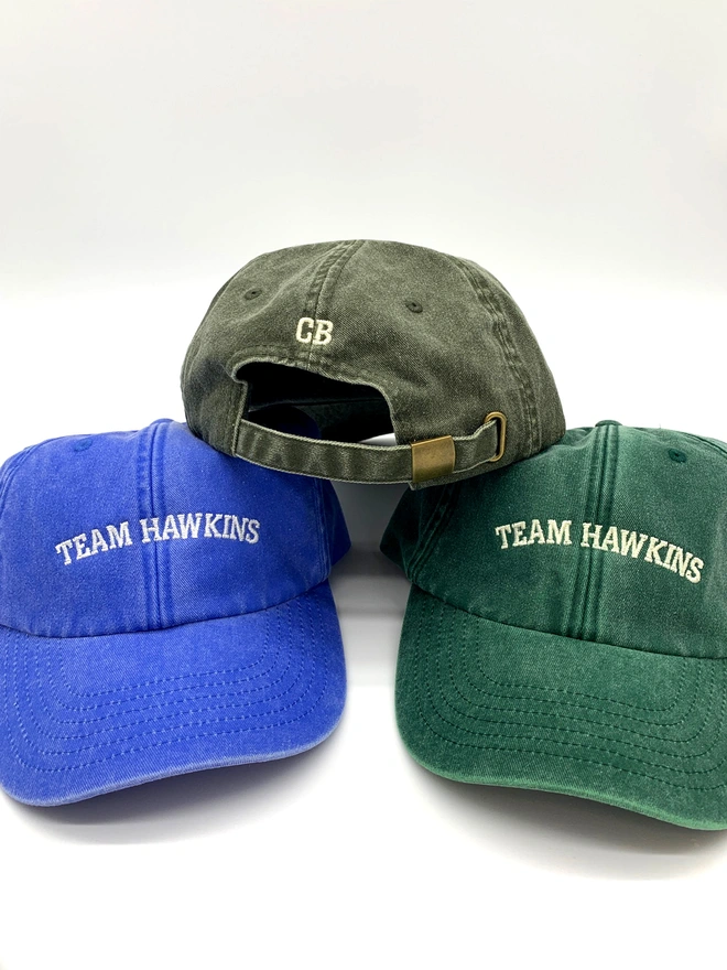 Personalised Slogan Cap Vintage Bottle Green Cornflower and Olive