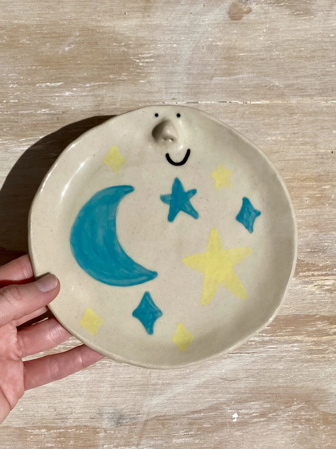 ceramic starry sky side plate - held