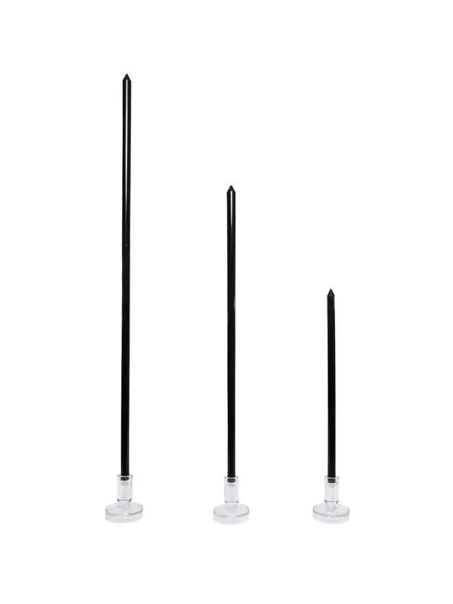 black taper candle pair