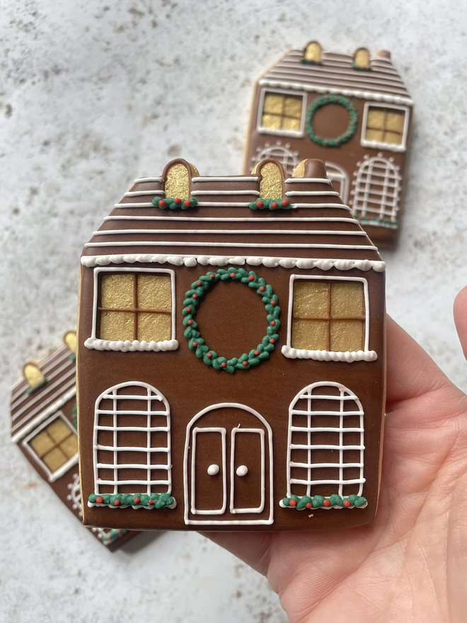 Christmas gingerbread house biscuit