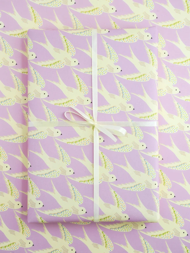 Birds in Lilac Wrapping Paper 