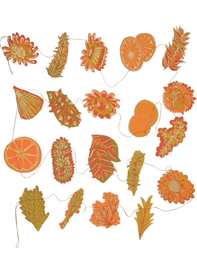 Autumn Blooms Sewn Garland (Set Of 6)