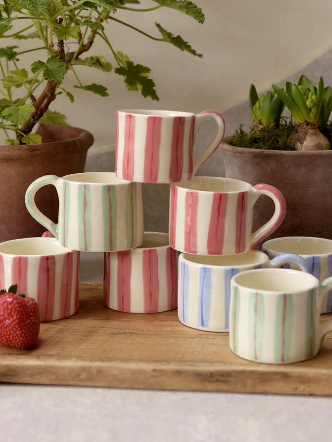 Striped mugs