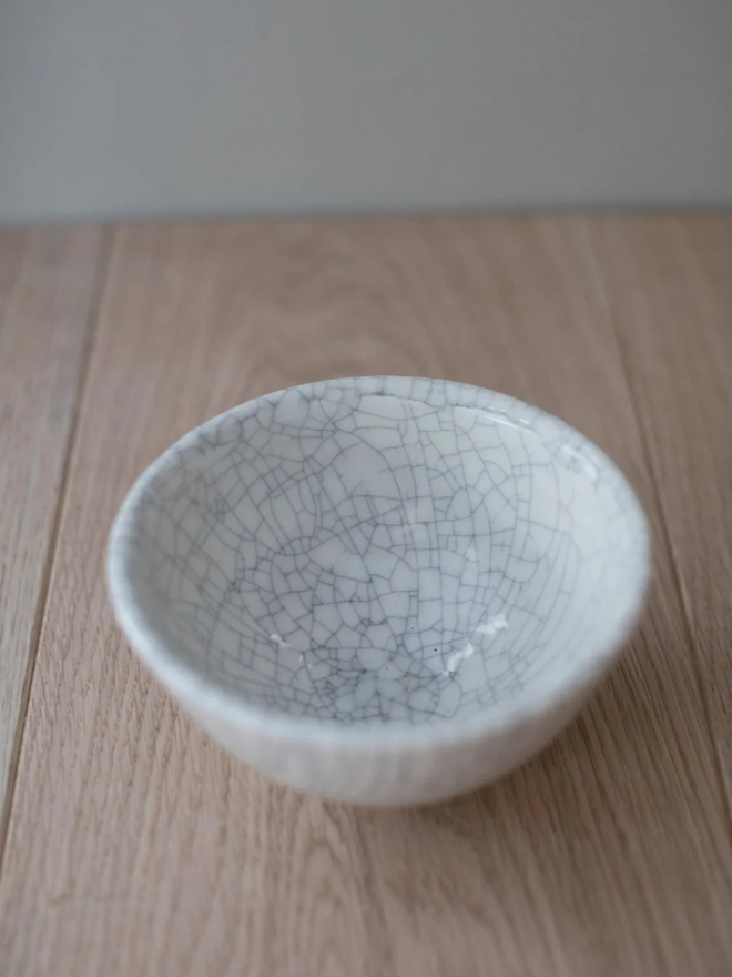 crackle porcelain cereal bowl