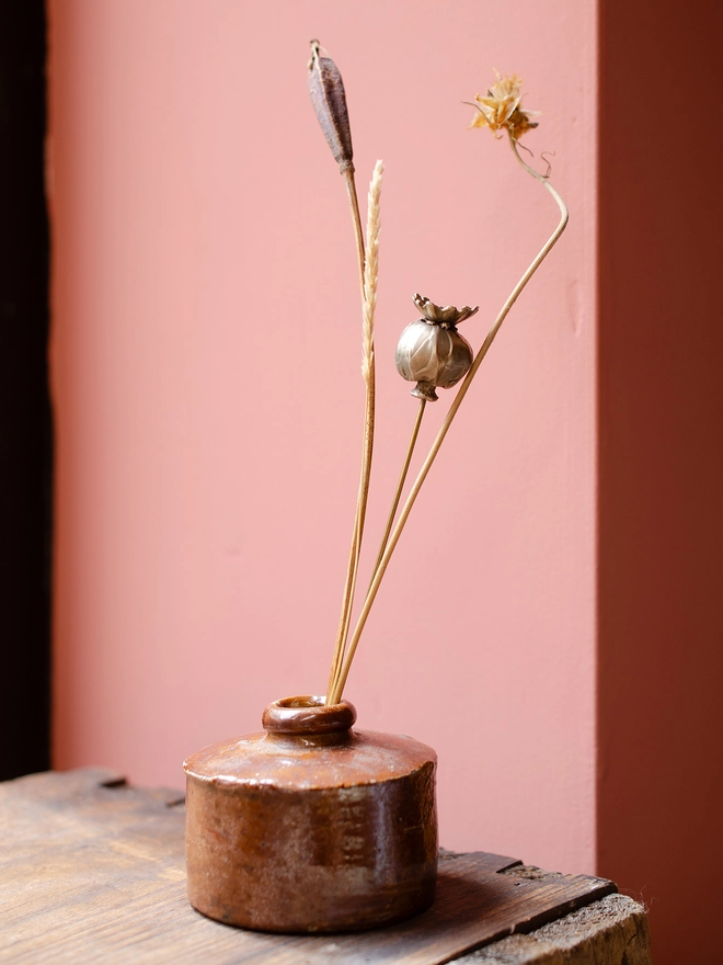 Handmade Brass Poppy Seed Head Stem By Ellenlou