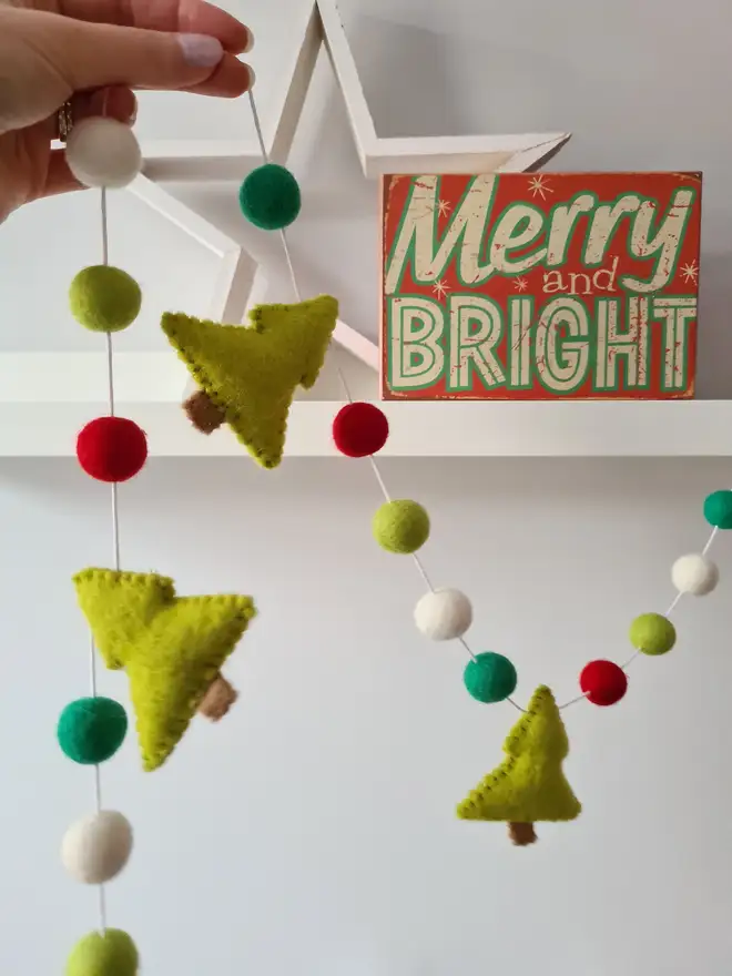 Felt Green Christmas Tree Garland