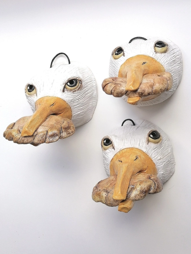 Pasty Gulls Ceramic Sculpture