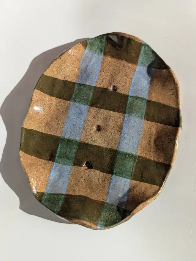 Gingham Wavy Soap Dish