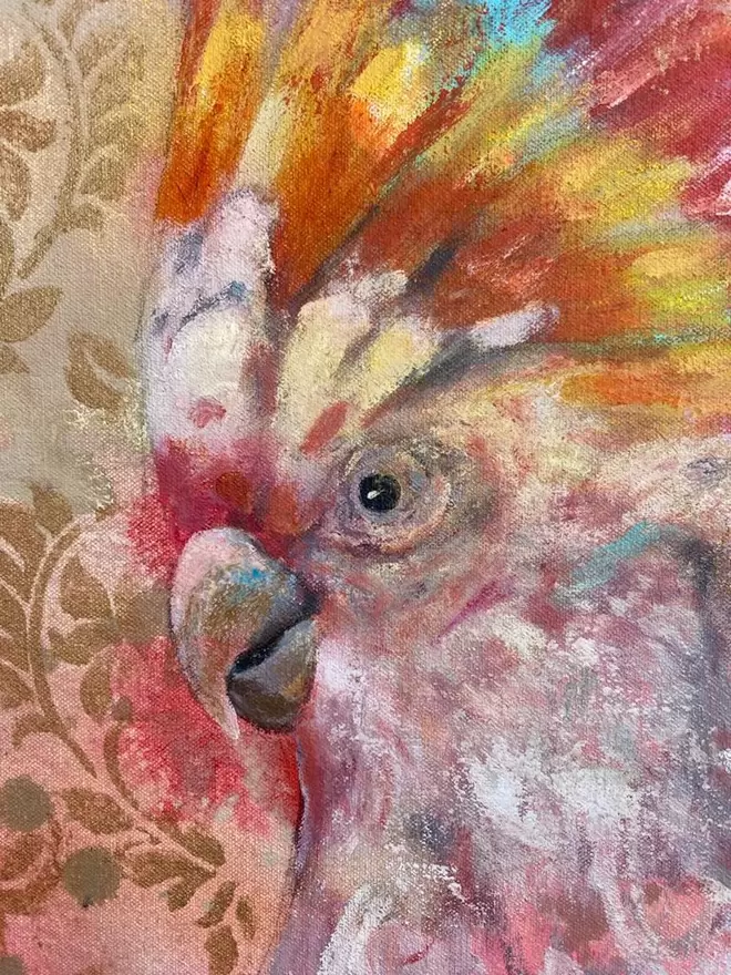 pink cockatoo painting