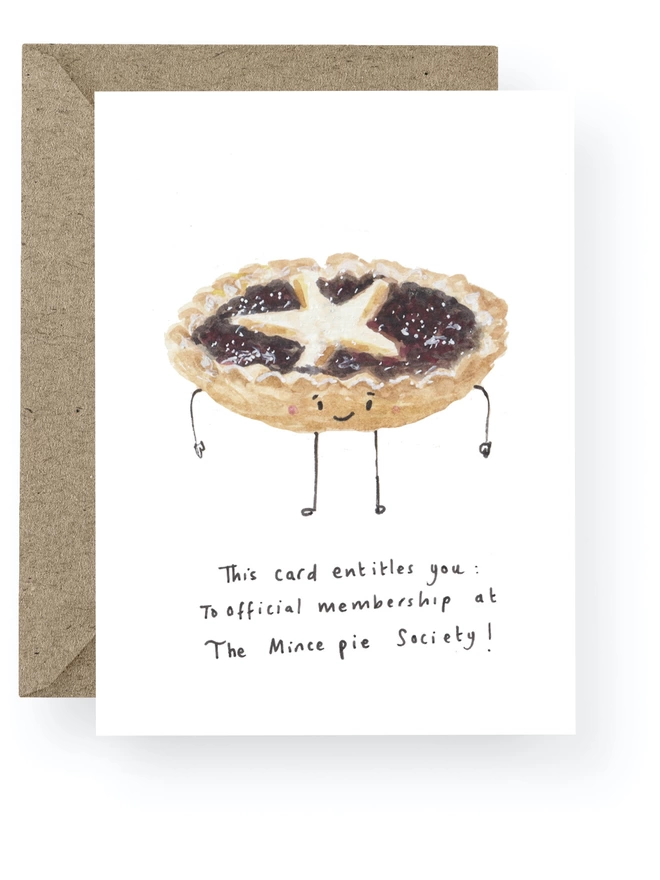 Funny Mince Pie Christmas card