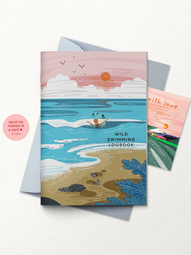 wild swimming logbook, wild swimmer gift, swimming gift, cold water swimming, sea swimming gift, feel good gift, outdoor gift, swimming journal, eco friendly stationery, coastal gift, sustainable notebook, gift for swimmers, open water swimming