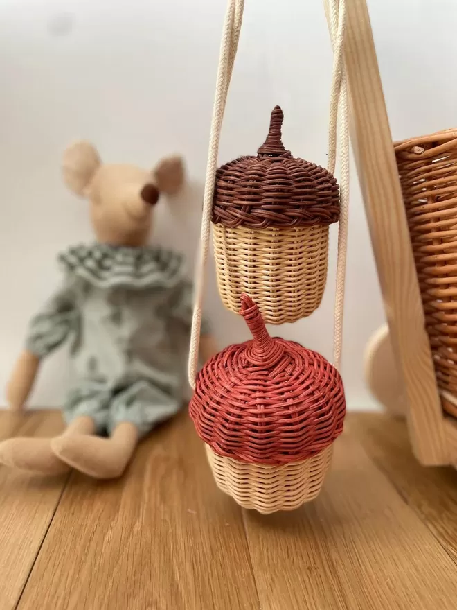 Rattan Acorn Bag