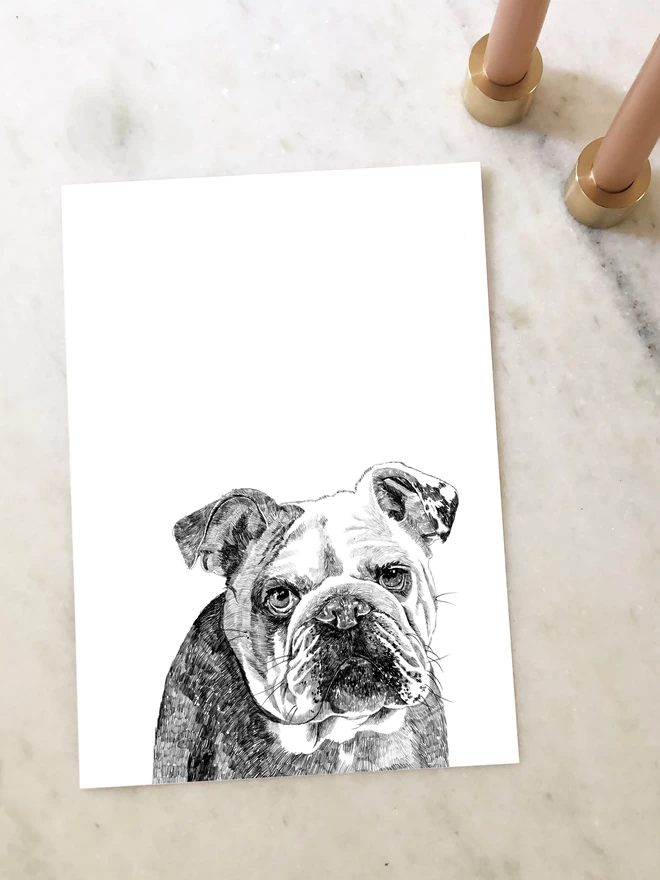 Bulldog art print