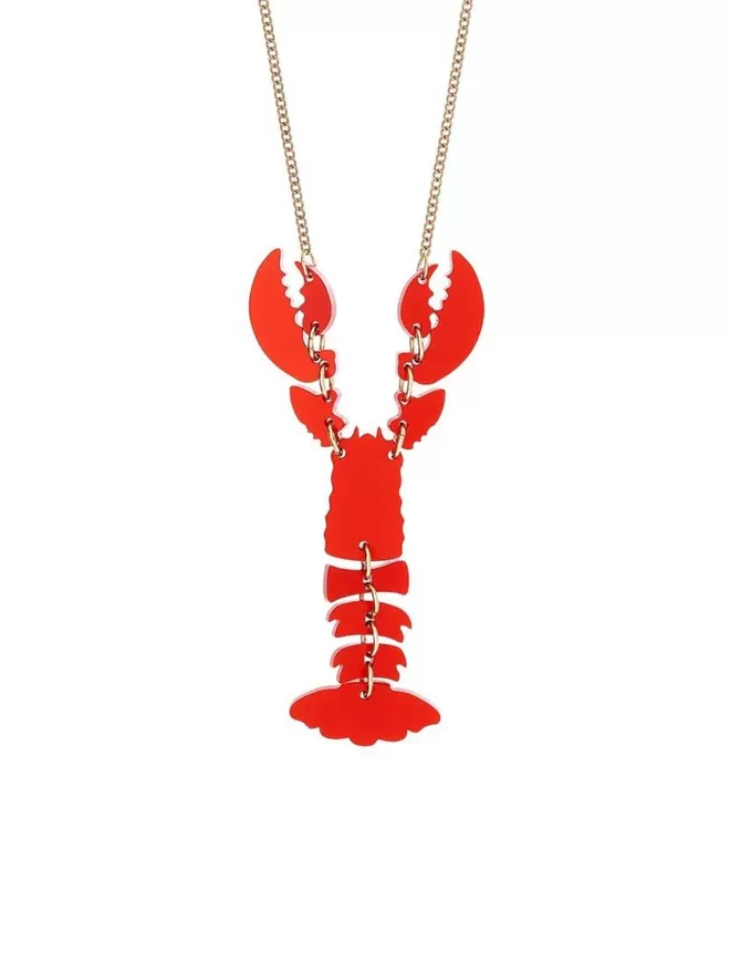 Lobster Necklace - Ruby Shimmer