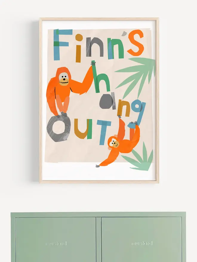 Personalised Hang Out Orangutan Print