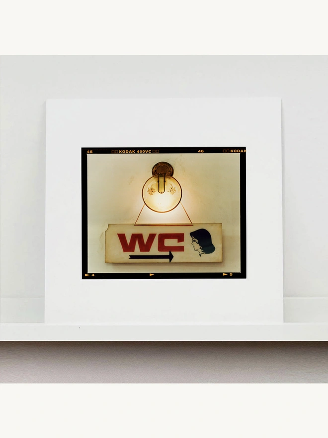 WC sign photograph mounted square