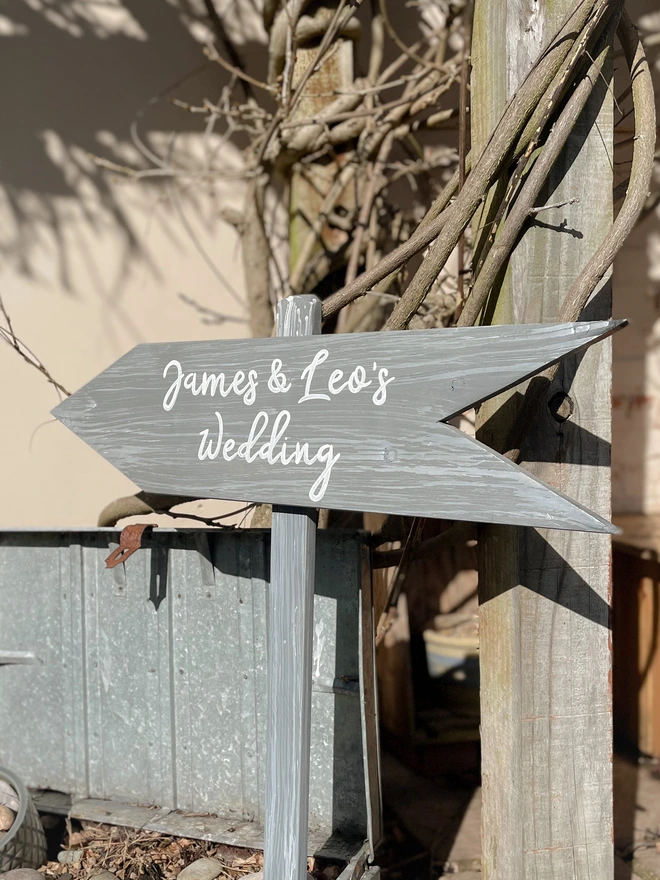 wedding arrow sign