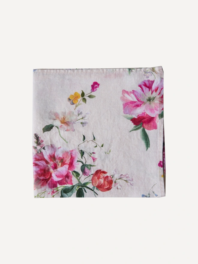 PRINTED PEONY BLOOM NAPKIN