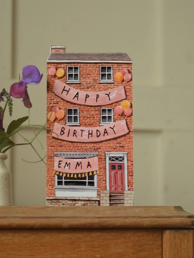 Birthday banner house card