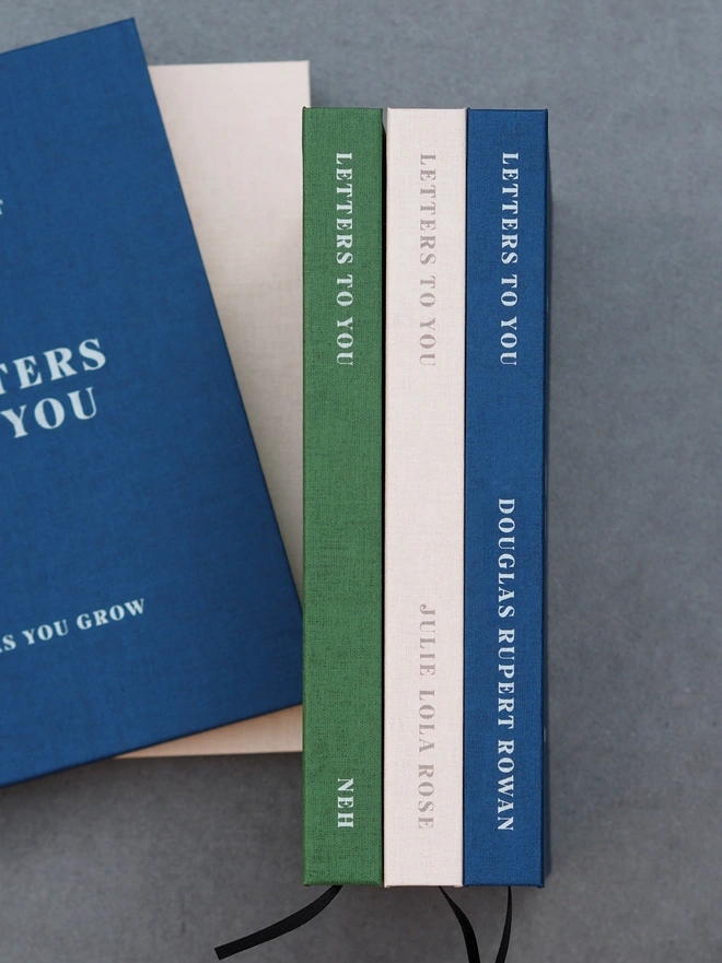 personalised letters to you journal with a personalised spine