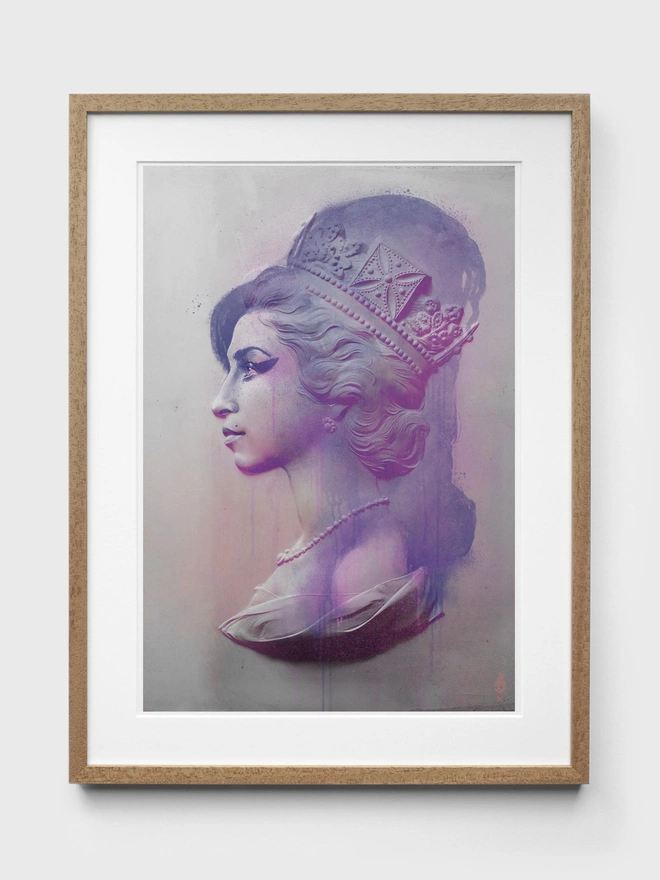 Amy Winehouse Pink - White Frame