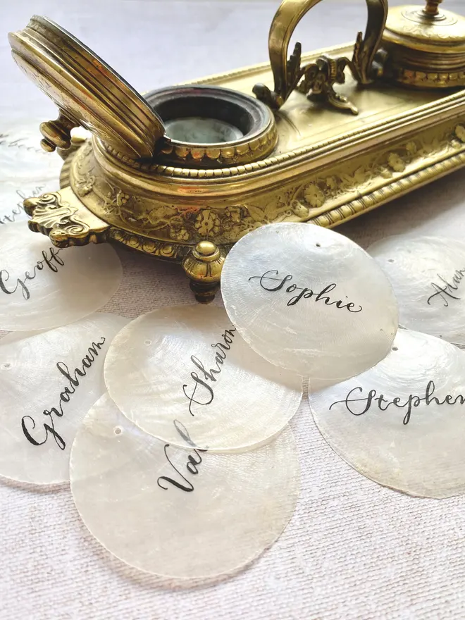 Capiz shell wedding place names