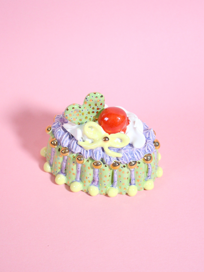 Mint Choco Chip Ceramic Cake Sculpture